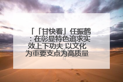 「甘快看」任振鹤：在彰显特色追求实效上下功夫 以文化为重要支点为高质量发展增添动能