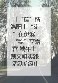 “粽”情洛阳丨“艾”在伊滨 “粽”享露营 端午主题文明实践活动启动