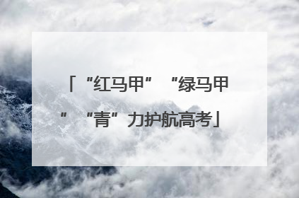 “红马甲”“绿马甲”“青”力护航高考