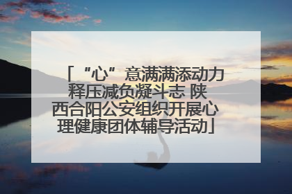 “心”意满满添动力 释压减负凝斗志 陕西合阳公安组织开展心理健康团体辅导活动