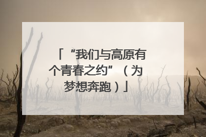“我们与高原有个青春之约”（为梦想奔跑）