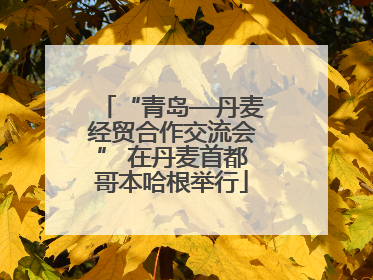“青岛—丹麦经贸合作交流会” 在丹麦首都哥本哈根举行