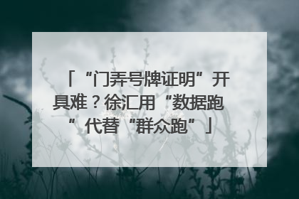 “门弄号牌证明”开具难？徐汇用“数据跑”代替“群众跑”