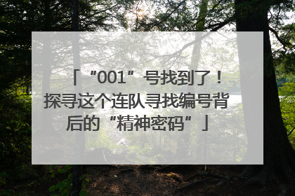 “001”号找到了！探寻这个连队寻找编号背后的“精神密码”