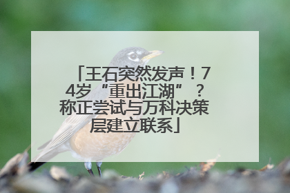 王石突然发声！74岁“重出江湖”？称正尝试与万科决策层建立联系