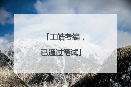 王皓考编，已通过笔试