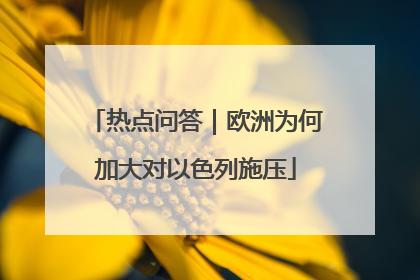 热点问答｜欧洲为何加大对以色列施压