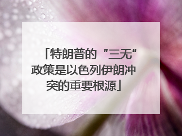 特朗普的“三无”政策是以色列伊朗冲突的重要根源
