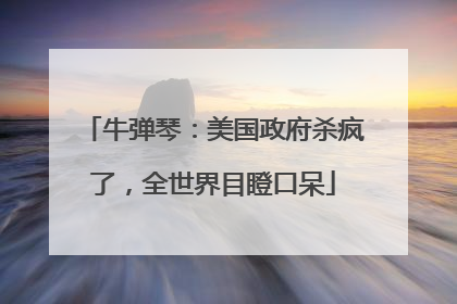 牛弹琴：美国政府杀疯了，全世界目瞪口呆