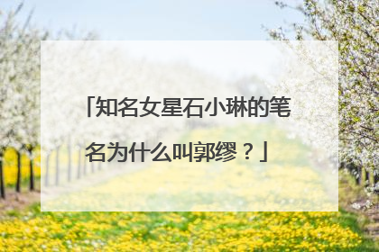 知名女星石小琳的笔名为什么叫郭缪？