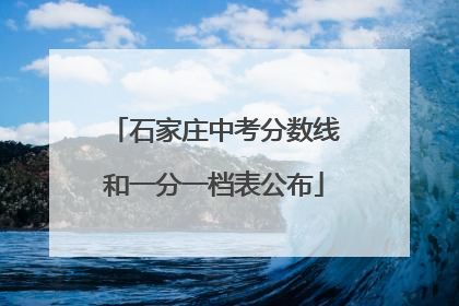 石家庄中考分数线和一分一档表公布