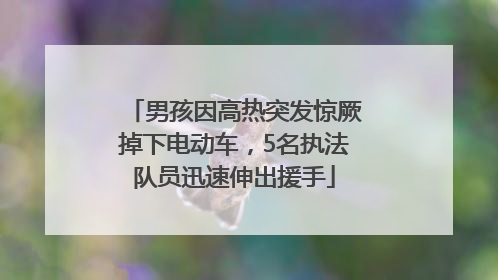 男孩因高热突发惊厥掉下电动车，5名执法队员迅速伸出援手