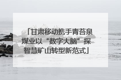 甘肃移动携手青苔泉煤业以“数字大脑”探智慧矿山转型新范式