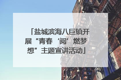 盐城滨海八巨镇开展“青春‘阅’燃梦想”主题宣讲活动