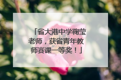 省大港中学鞠莹老师，获省青年教师赛课一等奖！