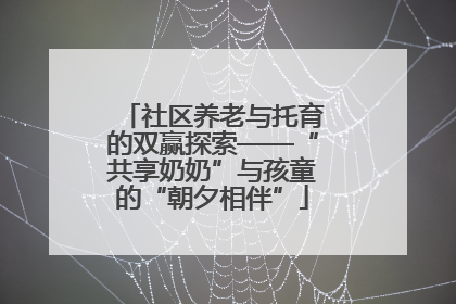社区养老与托育的双赢探索——“共享奶奶”与孩童的“朝夕相伴”