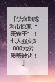 禁渔期威海市惊现“蟹霸王”！七人强卖3000元劣质蟹被铐！