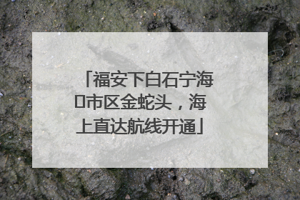 福安下白石宁海⇆市区金蛇头，海上直达航线开通