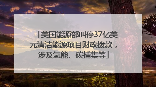 美国能源部叫停37亿美元清洁能源项目财政拨款，涉及氢能、碳捕集等