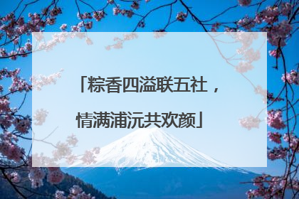 粽香四溢联五社，情满浦沅共欢颜