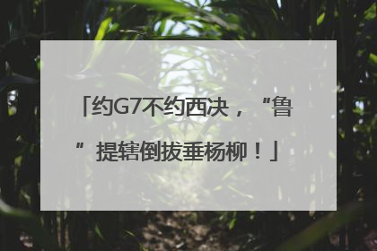 约G7不约西决，“鲁”提辖倒拔垂杨柳！