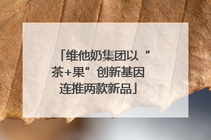 维他奶集团以“茶+果”创新基因连推两款新品