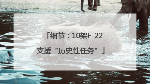 细节：10架F-22支援“历史性任务”