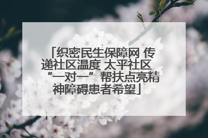 织密民生保障网 传递社区温度 太平社区“一对一”帮扶点亮精神障碍患者希望