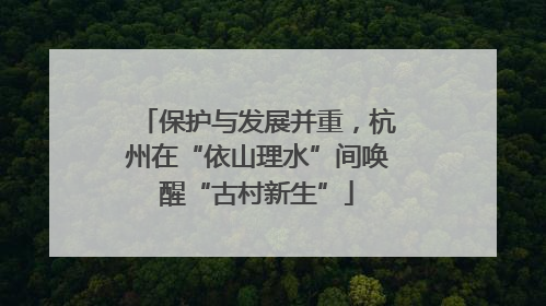 保护与发展并重，杭州在“依山理水”间唤醒“古村新生”