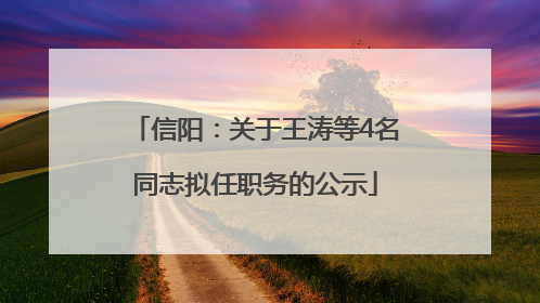信阳：关于王涛等4名同志拟任职务的公示