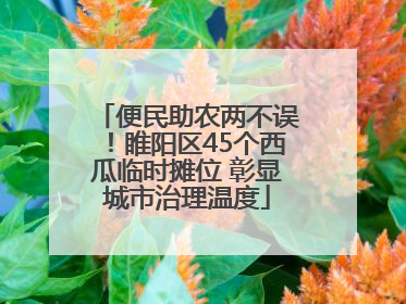 便民助农两不误！睢阳区45个西瓜临时摊位 彰显城市治理温度