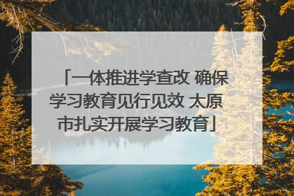 一体推进学查改 确保学习教育见行见效 太原市扎实开展学习教育