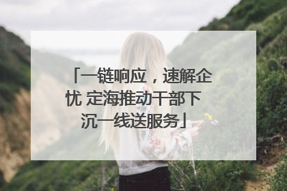 一链响应，速解企忧 定海推动干部下沉一线送服务