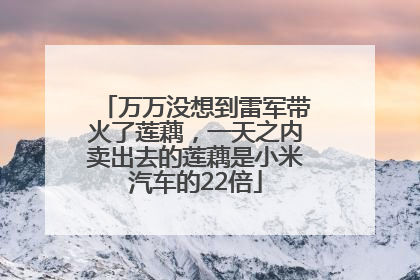 万万没想到雷军带火了莲藕，一天之内卖出去的莲藕是小米汽车的22倍