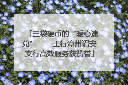 三袋硬币的“暖心速兑”——工行漳州诏安支行高效服务获赞誉