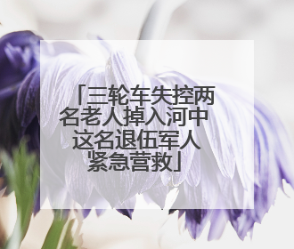 三轮车失控两名老人掉入河中 这名退伍军人紧急营救