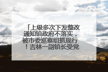 上级多次下发整改通知镇政府不落实，被市委巡察组抓现行！吉林一副镇长受党内警告处分