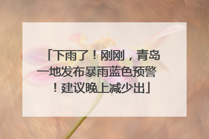 下雨了！刚刚，青岛一地发布暴雨蓝色预警！建议晚上减少出
