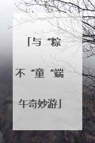 与“粽 不“童“端午奇妙游
