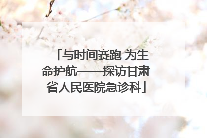 与时间赛跑 为生命护航——探访甘肃省人民医院急诊科