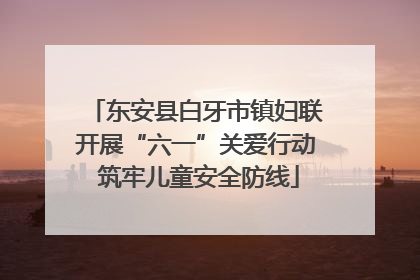 东安县白牙市镇妇联开展“六一”关爱行动 筑牢儿童安全防线