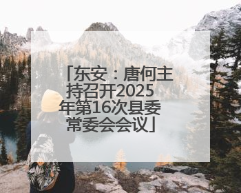 东安：唐何主持召开2025年第16次县委常委会会议