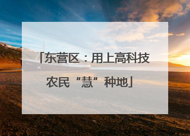 东营区：用上高科技 农民“慧”种地