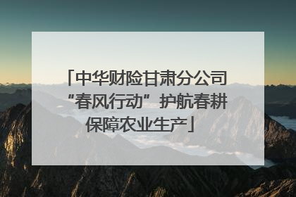 中华财险甘肃分公司“春风行动”护航春耕 保障农业生产