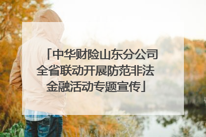 中华财险山东分公司全省联动开展防范非法金融活动专题宣传