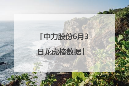 中力股份6月3日龙虎榜数据
