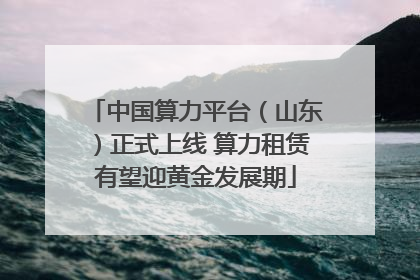 中国算力平台（山东）正式上线 算力租赁有望迎黄金发展期