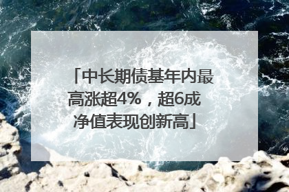 中长期债基年内最高涨超4%，超6成净值表现创新高