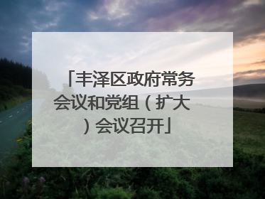 丰泽区政府常务会议和党组（扩大）会议召开
