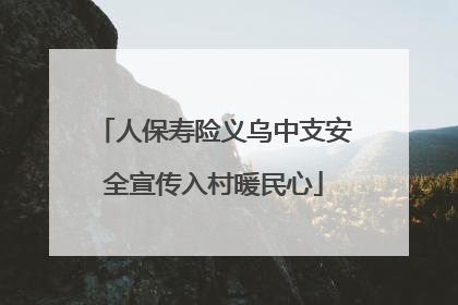 人保寿险义乌中支安全宣传入村暖民心